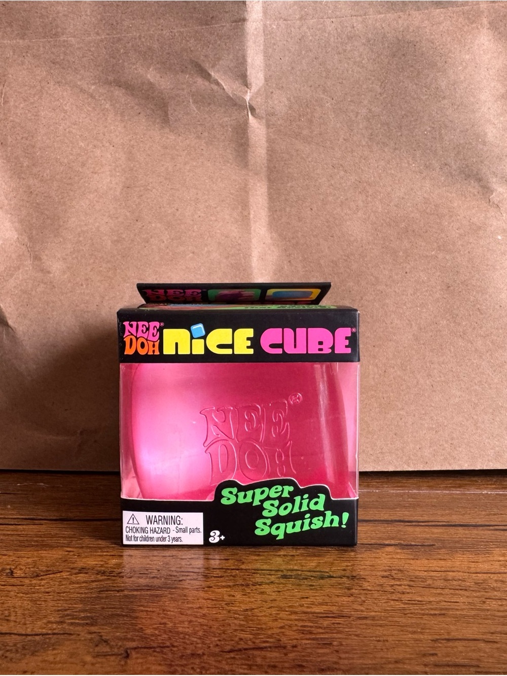 NeeDoh Nice Cube Pink Super Solid Squish -
